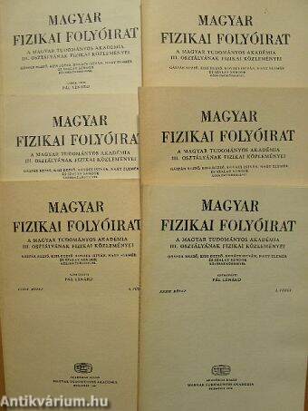 Magyar Fizikai Folyóirat XXXIV. kötet 1-6. füzet