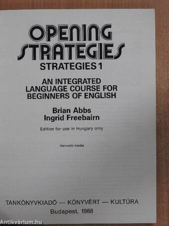 Opening Strategies 1. - Students' Book/Workbook