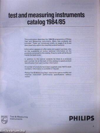 Test and measuring instruments catalog 1984/85