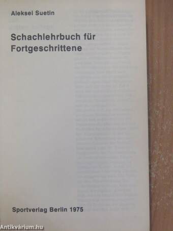 Schachlehrbuch für Fortgeschrittene