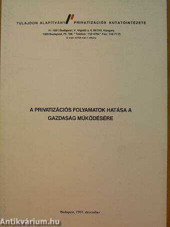 A privatizációs folyamatok hatása a gazdaság működésére