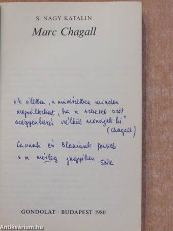 Marc Chagall (dedikált példány)