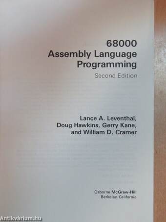 68000 Assembly Language Programming