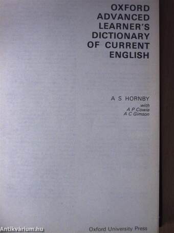 Oxford Advanced Learner's Dictionary of Current English