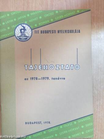 TIT Budapesti Nyelviskolája Tájékoztató az 1978-1979. tanévre