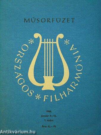 Országos Filharmónia Műsorfüzet 1986/1.