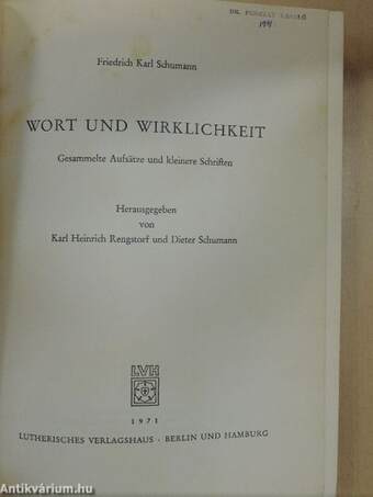 Wort und Wirklichkeit