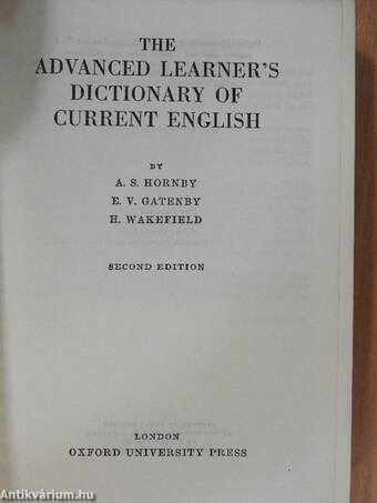 The Advanced Learner's Dictionary of Current English