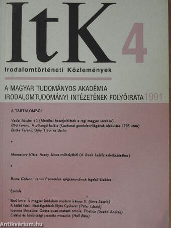 Irodalomtörténeti Közlemények 1991/4.