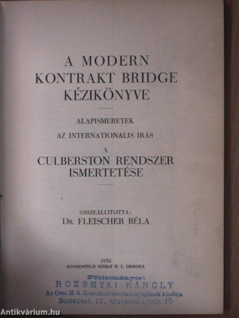 A modern kontrakt bridge kézikönyve
