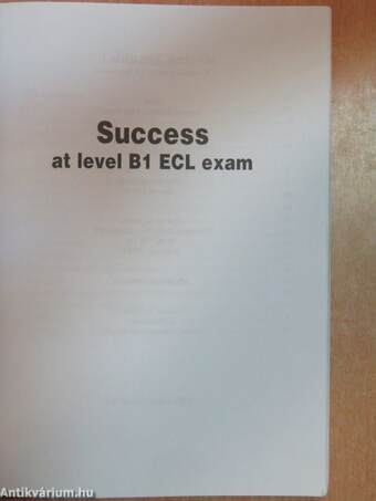 Success at level B1 ECL exam