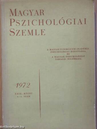 Magyar Pszichológiai Szemle 1972/3-4.
