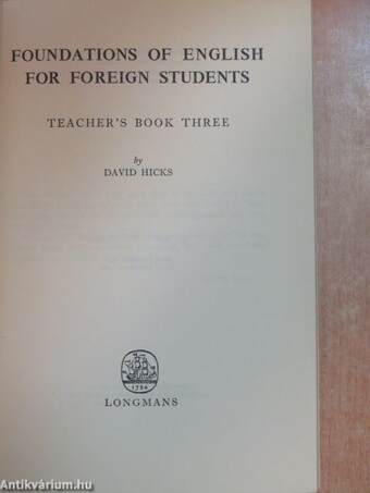 Foundations of English for foreign students - Teacher's Book 3.