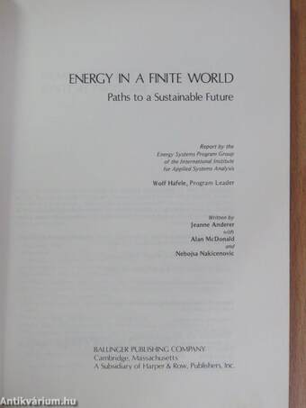 Energy in a Finite World