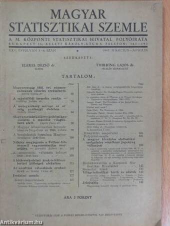 Magyar Statisztikai Szemle 1947. március-április