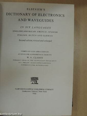 Elsevier's Dictionary of Electronics and Waveguides