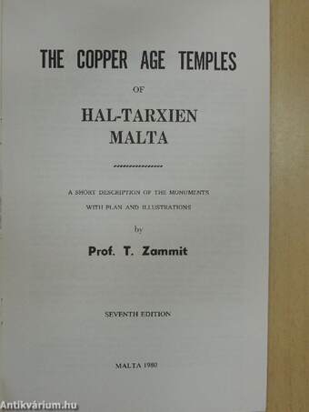 The Copper Age Temples of Hal-Tarxien Malta