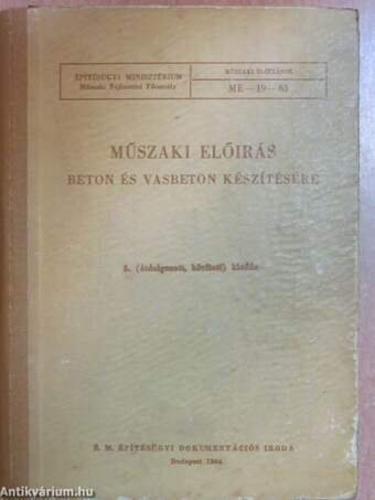 Műszaki előírás beton és vasbeton készítésére