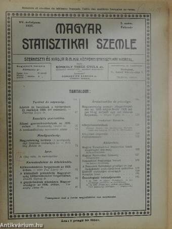 Magyar Statisztikai Szemle 1937. február