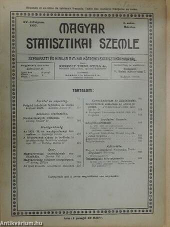 Magyar Statisztikai Szemle 1937. március