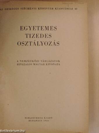 Egyetemes tizedes osztályozás