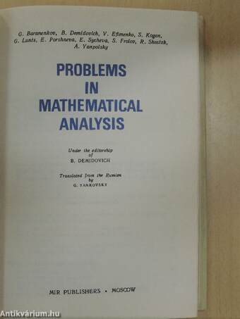 Problems in mathematical analysis