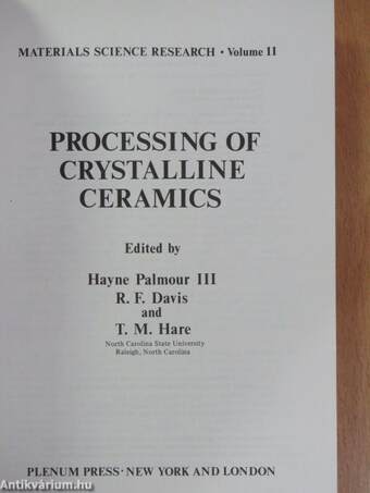 Processing of Crystalline Ceramics