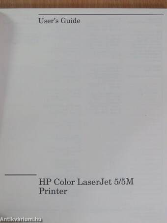 HP Color LaserJet 5/5M Printer 2 - User's Guide