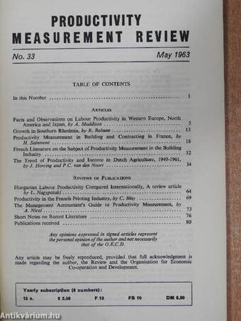 Productivity Measurement Review May 1963