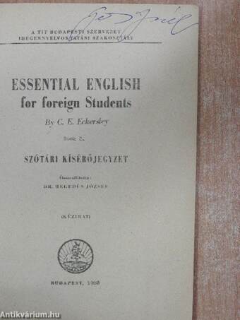 Essential English for Foreign Students 2.