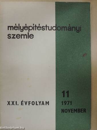 Mélyépítéstudományi Szemle 1971. november