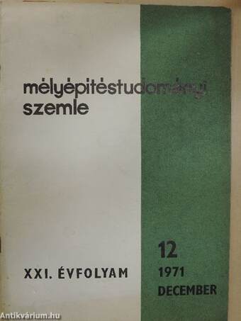 Mélyépítéstudományi Szemle 1971. december