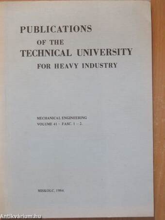 Publications of the Technical University for Heavy Industry