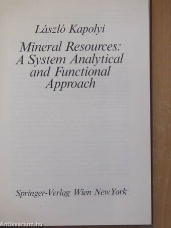 Mineral Resources: A System Analytical and Functional Approach