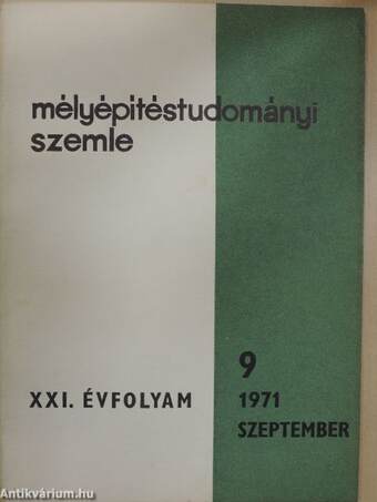 Mélyépítéstudományi Szemle 1971. szeptember