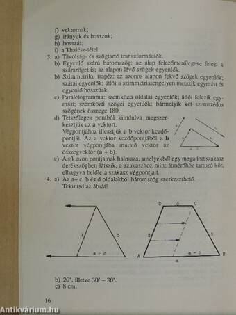 Középiskolába készülök - Megoldások