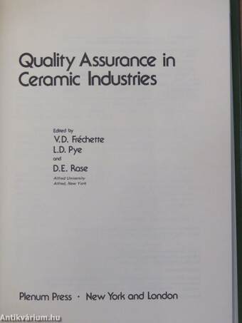 Quality Assurance in Ceramic Industries