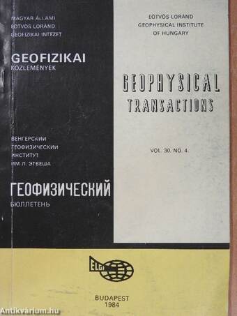 Geophysical Transactions Vol. 30. No. 4.