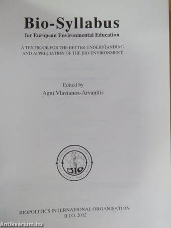 Bio-Syllabus for European Environmental Education