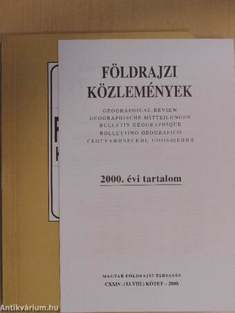 Földrajzi Közlemények 2000/1-4.