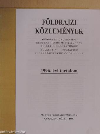 Földrajzi Közlemények 1996/4.