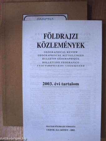 Földrajzi Közlemények 2003/1-4.