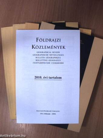 Földrajzi Közlemények 2010/1-4.