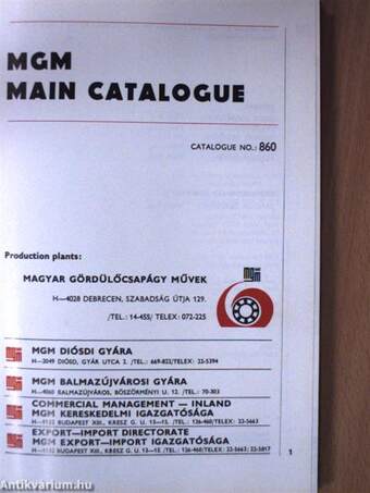 MGM Main Catalogue