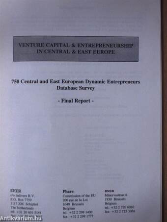 Venture Capital & Entrepreneurship in Central & East Europe