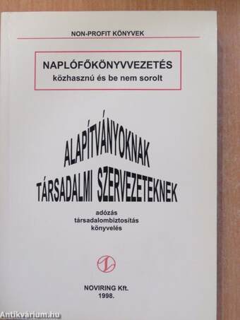 Naplófőkönyvvezetés közhasznú és be nem sorolt alapítványoknak, társadalmi szervezeteknek