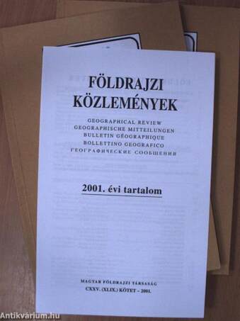 Földrajzi Közlemények 2001/1-4.