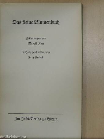 Das kleine Blumenbuch (gótbetűs)