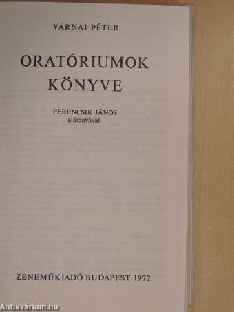 Oratóriumok könyve