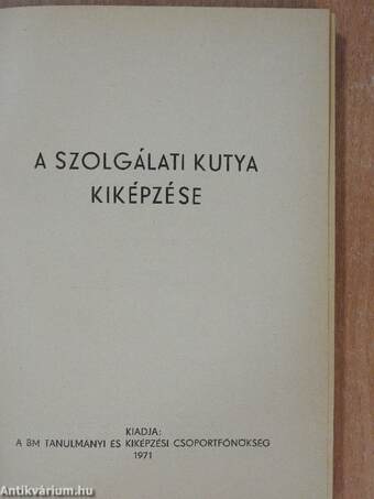 A szolgálati kutya kiképzése